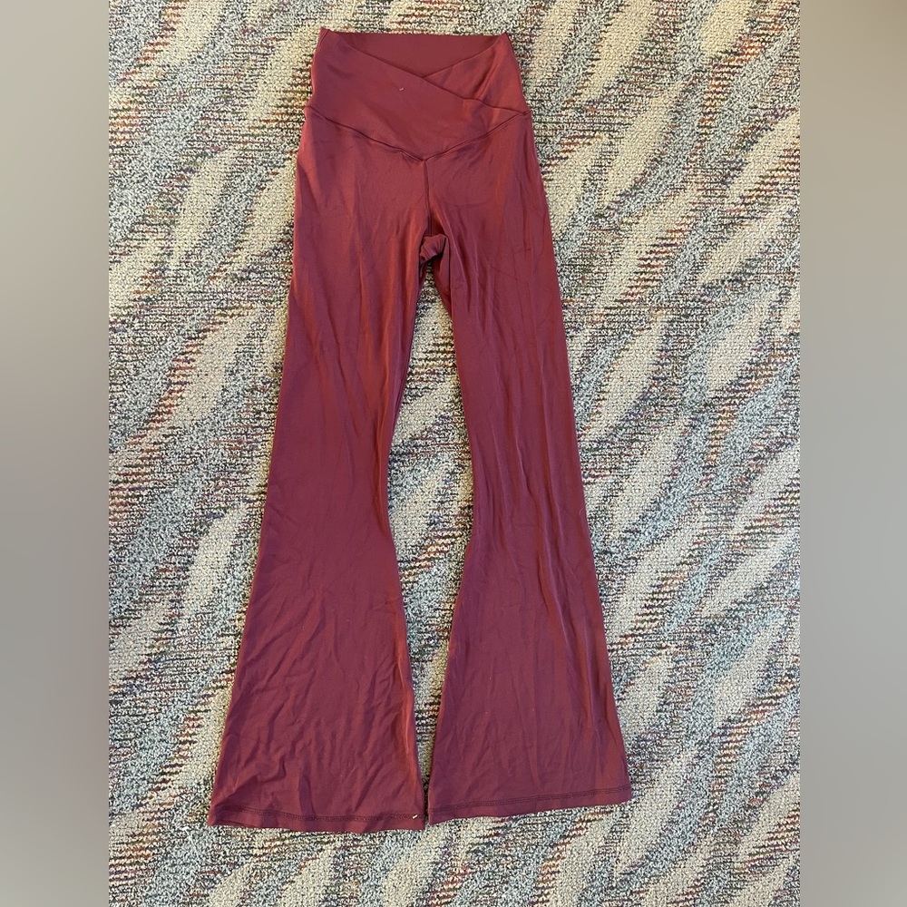 Aerie Offline Maroon Flare Leggings